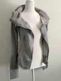 Wenkouban-Winter 2024 New American Retro Design 1980s fashion y2k outfits Silver Grey Fur Hoodie