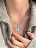 Wenkouban-y2k star cross butterfly heart set pendant / y2k star cross butterfly heart set pendant- Streetwear y2k outfits Fall Outfits Christmas Thanksgiving Gift New Year's Eve
