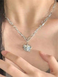 Wenkouban-y2k star cross butterfly heart set pendant / y2k star cross butterfly heart set pendant- Streetwear y2k outfits Fall Outfits Christmas Thanksgiving Gift New Year's Eve