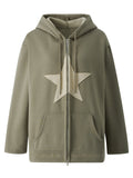 Wenkouban-Fall Outfits -Vintage baggy hoodie with star patch and zipper- Streetwear y2k outfits Fall Outfits Christmas Thanksgiving Gift New Year's Eve