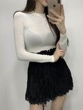 Wenkouban-Thin T Shirt Women Cotton Long Sleeve Top T-Shirts Korean Style Slim Elastic Woman Clothes Tee Shirt Spring Camisetas De Mujer