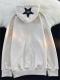Wenkouban-Oversize Hoodie mit Y2K Flockdruck- Streetwear y2k outfits Fall Outfits Christmas Thanksgiving Gift New Year's Eve