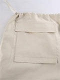 Wenkouban-Light colored baggy parachute cargo pants with drawstring and low waist- Streetwear y2k outfits Fall Outfits Christmas Thanksgiving Gift New Year's Eve