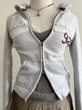 Wenkouban-Winter 2024 New American Retro Design 1980s fashion y2k outfits Slim zip up hoodie