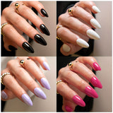 women’s fall fashion 2024 Wear Nail Piece High Sense Autumn 2024 Solid Color Nail Fake Nail Almond-Shaped Glossy Removable Nail Piece Finished Product