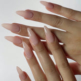 women’s fall fashion 2024 Wear Nail Piece High Sense Autumn 2024 Solid Color Nail Fake Nail Almond-Shaped Glossy Removable Nail Piece Finished Product