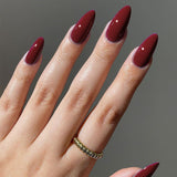 women’s fall fashion 2024 Wear Nail Piece High Sense Autumn 2024 Solid Color Nail Fake Nail Almond-Shaped Glossy Removable Nail Piece Finished Product