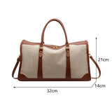 Wenkouban-Women Travel Storage Handbag Vintage Fitness Luggage Bag Single Shoulder Crossbody Bag Large Nylon PU Leather Bag 2024 Handbags