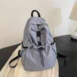 Wenkouban-Junior High School Student Schoolbag Women 2024 New Backpack Cloth Bag Casual Fashion Pleat High-Grade Backpack Women