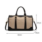 Wenkouban-Women Travel Storage Handbag Vintage Fitness Luggage Bag Single Shoulder Crossbody Bag Large Nylon PU Leather Bag 2024 Handbags