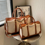 Wenkouban-Women Travel Storage Handbag Vintage Fitness Luggage Bag Single Shoulder Crossbody Bag Large Nylon PU Leather Bag 2024 Handbags