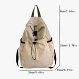 Wenkouban-Junior High School Student Schoolbag Women 2024 New Backpack Cloth Bag Casual Fashion Pleat High-Grade Backpack Women