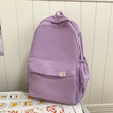 Wenkouban-New Waterproof Nylon Women Backpack Female Travel Bag Backpacks Schoolbag for Teenage Girls Solid Color Bookbag Mochila Bookbag