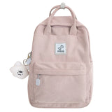 Wenkouban-Stripe Cute Corduroy Woman Backpack Schoolbag For Teenage Girls Boys Small Harajuku Female College Bag Student Lady Book Pack