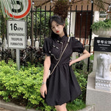 Wenkouban New Chinese Fashion Cheongsam Mini Doll Dress Stand Collar Puff Sleeve Little Ball Gown Dress Small Girl Black White Party Dress