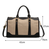 Wenkouban-Women Travel Storage Handbag Vintage Fitness Luggage Bag Single Shoulder Crossbody Bag Large Nylon PU Leather Bag 2024 Handbags