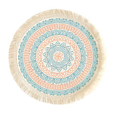 Wenkouban Bohemian Round Placemats Simple Handwoven Jute Placemats Coasters Vintage Cotton Linen Mats Vase Mats Kitchen Accessories