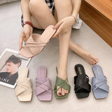 Wenkouban Women's Slippers 2023 New Summer Korean Style Fish Mouth Flat Sandals for Women Toe Strap Casual Woman Shoes Big Size Eur35-43