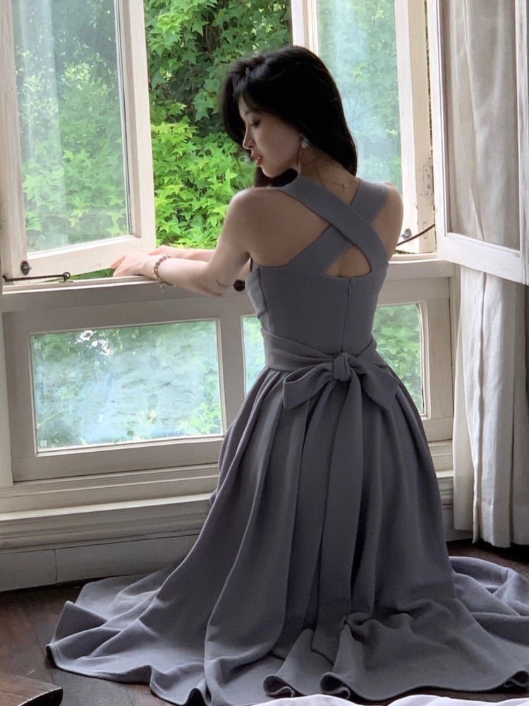 Wenkouban Korean Elegant Midi Dresses for Women 2023 Summer New Evening Party Fashion Slim Female Vestidos Casual 1-piece Bandage Clothes