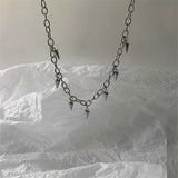 Statement Choker Necklace for Women Silver Color Tassel Fashion Short Necklace Gift For Friend Wholesale Jewelry