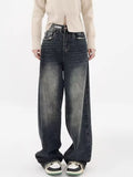 Wenkouban High Waisted Wide Leg Jeans Show A Slim Pear Shaped Figure, Wear Trendy And Stylish Ruffled Street Mop Pants For Women's Jeans