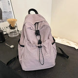 Wenkouban-Junior High School Student Schoolbag Women 2024 New Backpack Cloth Bag Casual Fashion Pleat High-Grade Backpack Women