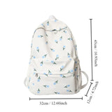 Wenkouban-Fashion Large Capacity Women Backpack Waterproof Nylon School Bag Tulip Floral Travel Rucksack Students