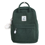 Wenkouban-Stripe Cute Corduroy Woman Backpack Schoolbag For Teenage Girls Boys Small Harajuku Female College Bag Student Lady Book Pack