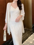 Wenkouban-Christmas Outfit New Year's Eve Dress party look inspos Spaghetti Strap Elegant Women Summer Dress Sleeveless Casual Solid Chic Bodycon Slim Midi Party Clothes Female Long Robe Mujers