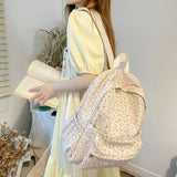Wenkouban-Fashion Large Capacity Women Backpack Waterproof Nylon School Bag Tulip Floral Travel Rucksack Students