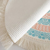 Wenkouban Bohemian Round Placemats Simple Handwoven Jute Placemats Coasters Vintage Cotton Linen Mats Vase Mats Kitchen Accessories