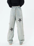 Wenkouban Yellow Mud Color Street Zippered Jeans  Women's High Street Trendy Straight Leg Pants  Slimming Micro Flared Pants