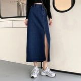 Wenkouban Denim Skirt   Woman Jeans Skirt Wide Leg Denim Clothing Blue Jeans Vintage Quality  Fashion Straight Pants