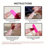 Wenkouban-24pcs Snowflake Fake Nails Square Head French Nail Press on Nails Rhinestone Waterproof Faux Fingernails