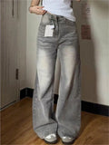 Y2k Vintage Baggy Jeans Woman's Korean Fashion Denim Pants Harajuku Kpop Streetwear Trousers Japanese 2000s Style Spring