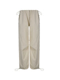 Wenkouban-Light colored baggy parachute cargo pants with drawstring and low waist- Streetwear y2k outfits Fall Outfits Christmas Thanksgiving Gift New Year's Eve