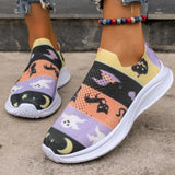 Wenkouban - Purple Casual Sportswear Daily Patchwork Printing Round Comfortable Out Door Shoes