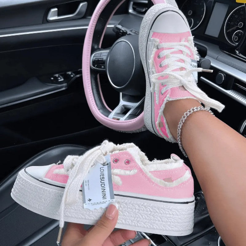 Wenkouban - Pink Casual Patchwork Frenulum Contrast Round Comfortable Out Door Shoes