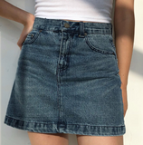 Wenkouban - Vintage Denim Skirt