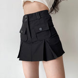 Wenkouban - Raquelle Pleated Pocket Skirt