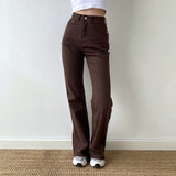 Wenkouban - Coffee Time Brown Trousers