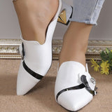 Wenkouban - White Casual Patchwork Pointed Out Door Wedges Shoes (Heel Height 2.75in)