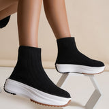 Wenkouban - Black Casual Patchwork Solid Color Round Comfortable Out Door Shoes