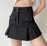 Wenkouban - Raquelle Pleated Pocket Skirt