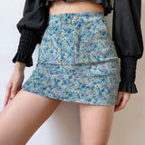 Wenkouban - Jessa Floral Corduroy Skirt