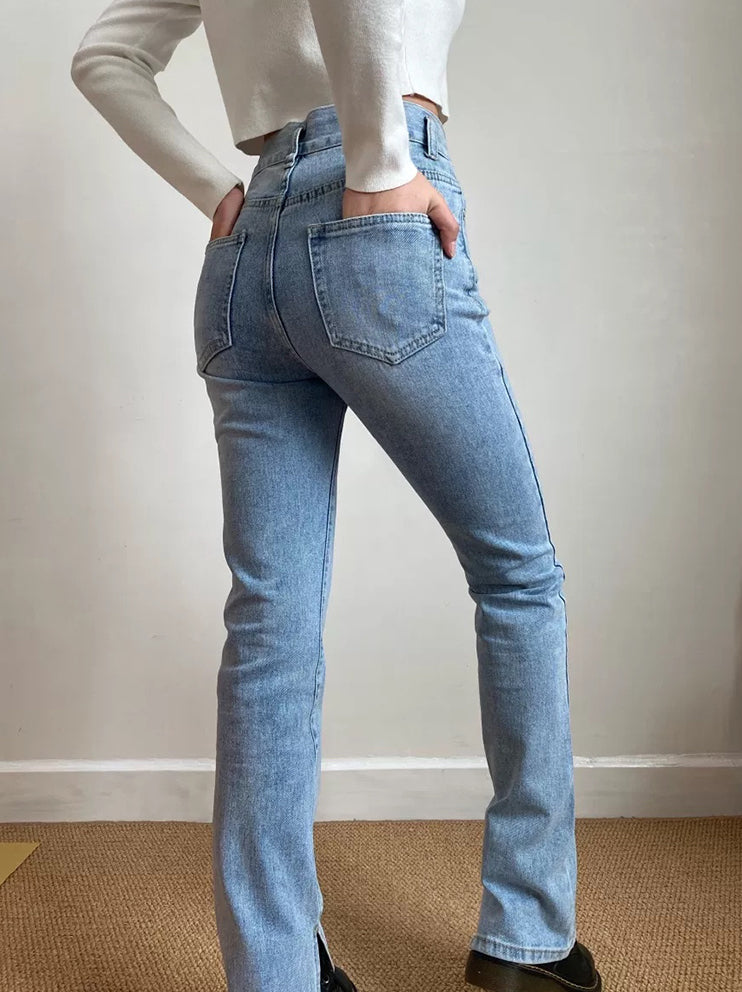 Wenkouban - Tala Cowgirl Split Jeans