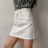 Wenkouban - Lookbook Denim Skirt // White ~ HANDMADE