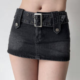Wenkouban - Hot Girl Denim Mini Skirt