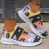 Wenkouban - Purple Casual Sportswear Daily Patchwork Printing Round Comfortable Out Door Shoes