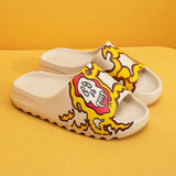 Wenkouban - Yellow White Casual Simplicity Printing Opend Comfortable Shoes